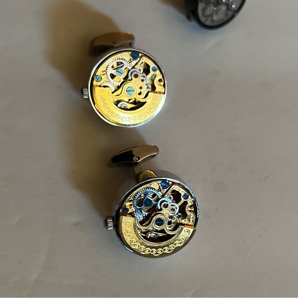 Penny Black Forty kinetic watch movement cufflinks stainless steel. Two pair. - Picture 8 of 13